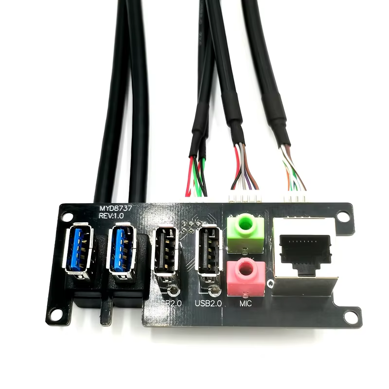 with Dual USB 2.0 Cable and Dual USB 3.0 Cable and HD AUDIO Jack and RJ45 Internet Network PC Computer case Panel Cable