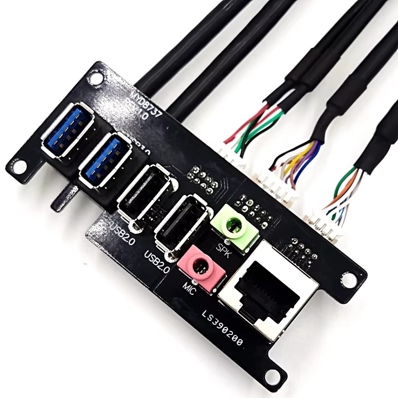 with Dual USB 2.0 Cable and Dual USB 3.0 Cable and HD AUDIO Jack and RJ45 Internet Network PC Computer case Panel Cable