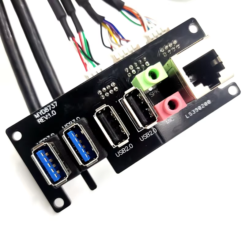 with Dual USB 2.0 Cable and Dual USB 3.0 Cable and HD AUDIO Jack and RJ45 Internet Network PC Computer case Panel Cable