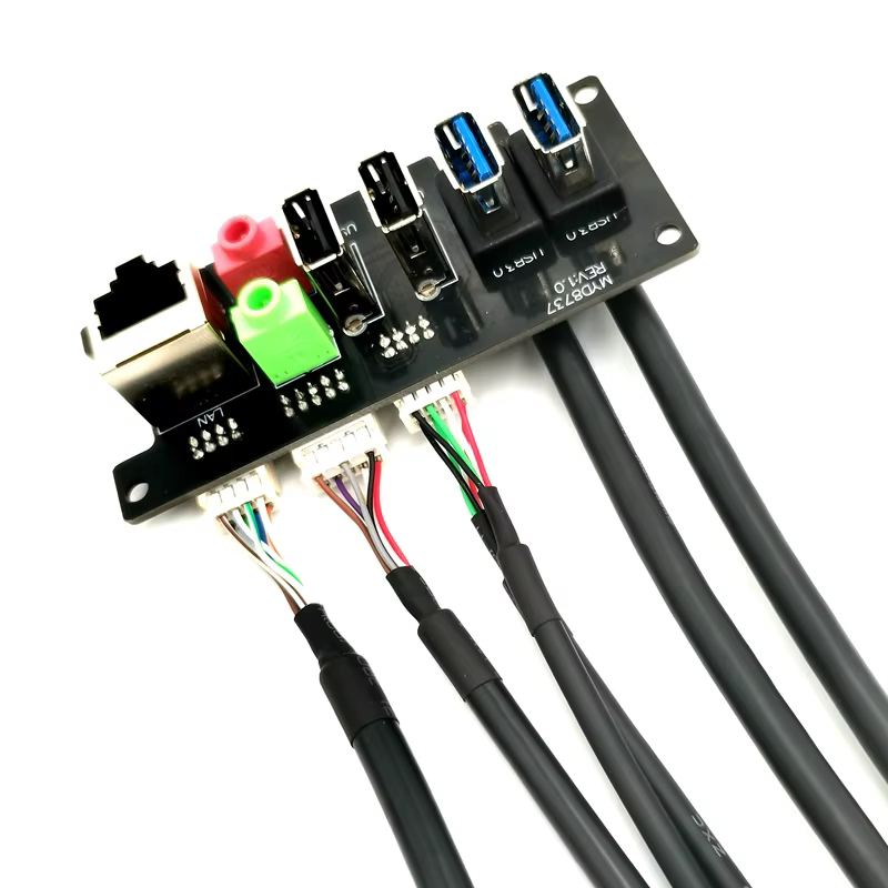 with Dual USB 2.0 Cable and Dual USB 3.0 Cable and HD AUDIO Jack and RJ45 Internet Network PC Computer case Panel Cable