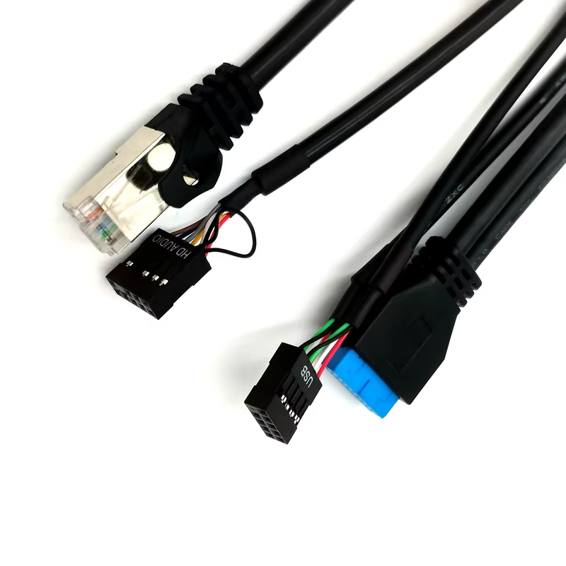 with Dual USB 2.0 Cable and Dual USB 3.0 Cable and HD AUDIO Jack and RJ45 Internet Network PC Computer case Panel Cable