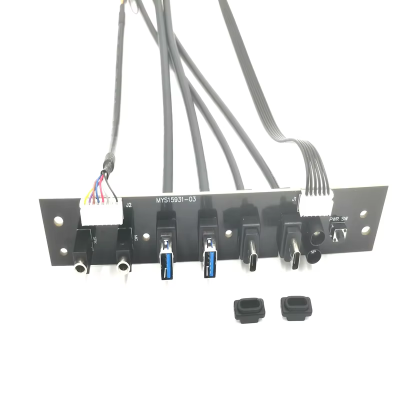 Factory Sell with 2 USB 3.0 and Dual USB Type C Cable and HD AUDIO Jack and HDD Power SW PC Computer case Panel Cable