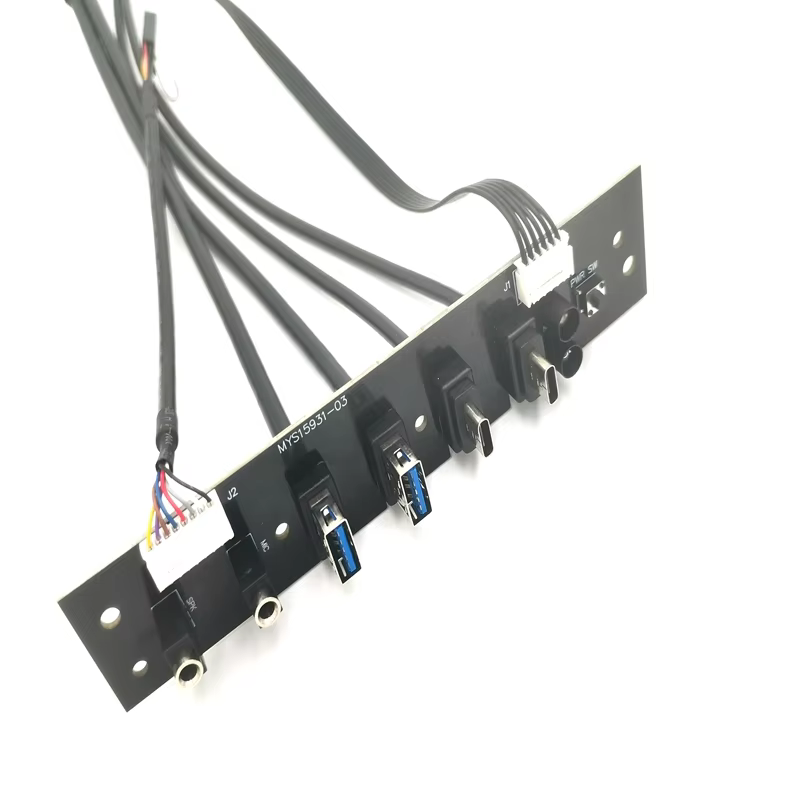 Factory Sell with 2 USB 3.0 and Dual USB Type C Cable and HD AUDIO Jack and HDD Power SW PC Computer case Panel Cable