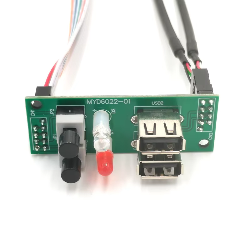 OEM ODM High Quality HDD LED Power LED and Power SW Dual USB 2.0 Computer case Front Panel Cable