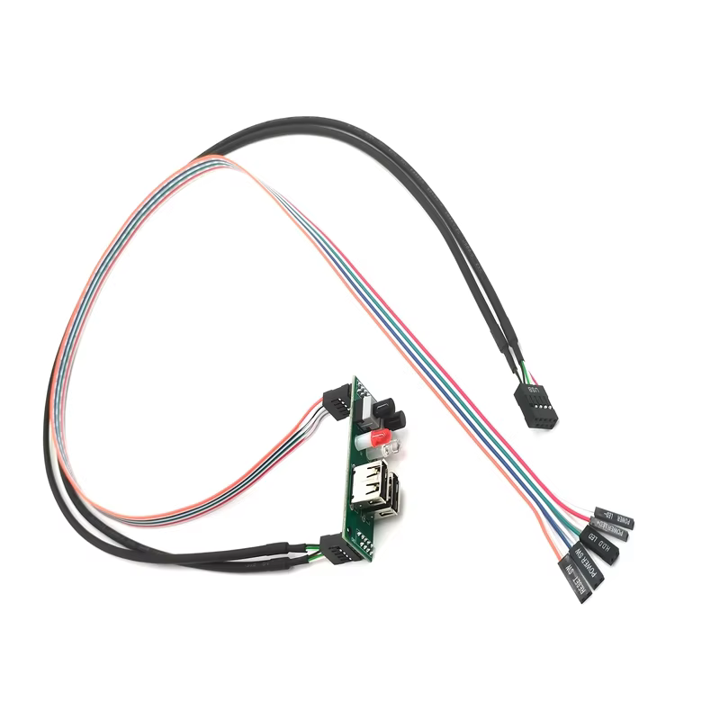 OEM ODM High Quality HDD LED Power LED and Power SW Dual USB 2.0 Computer case Front Panel Cable