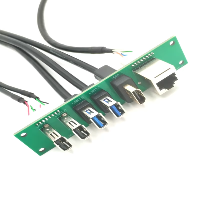 Factory Manufacture Computer case Front Panel Cable with Dual USB 2.0 and Dulal 3.0 RJ45 Ethernet HDTV Cable