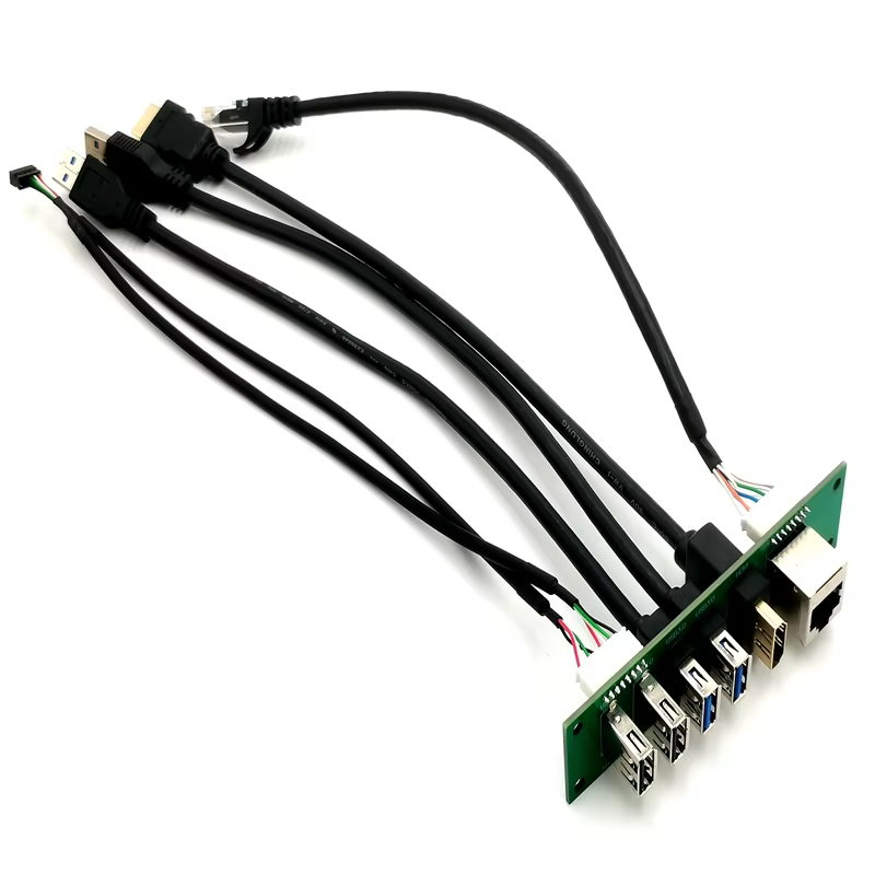 Factory Manufacture Computer case Front Panel Cable with Dual USB 2.0 and Dulal 3.0 RJ45 Ethernet HDTV Cable