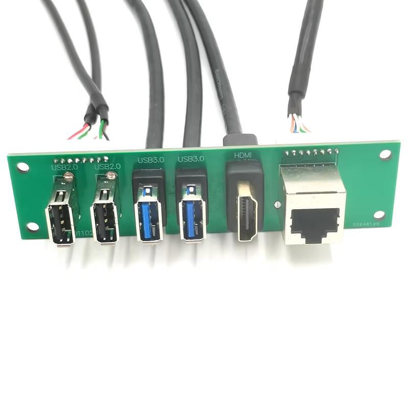 Factory Manufacture Computer case Front Panel Cable with Dual USB 2.0 and Dulal 3.0 RJ45 Ethernet HDTV Cable
