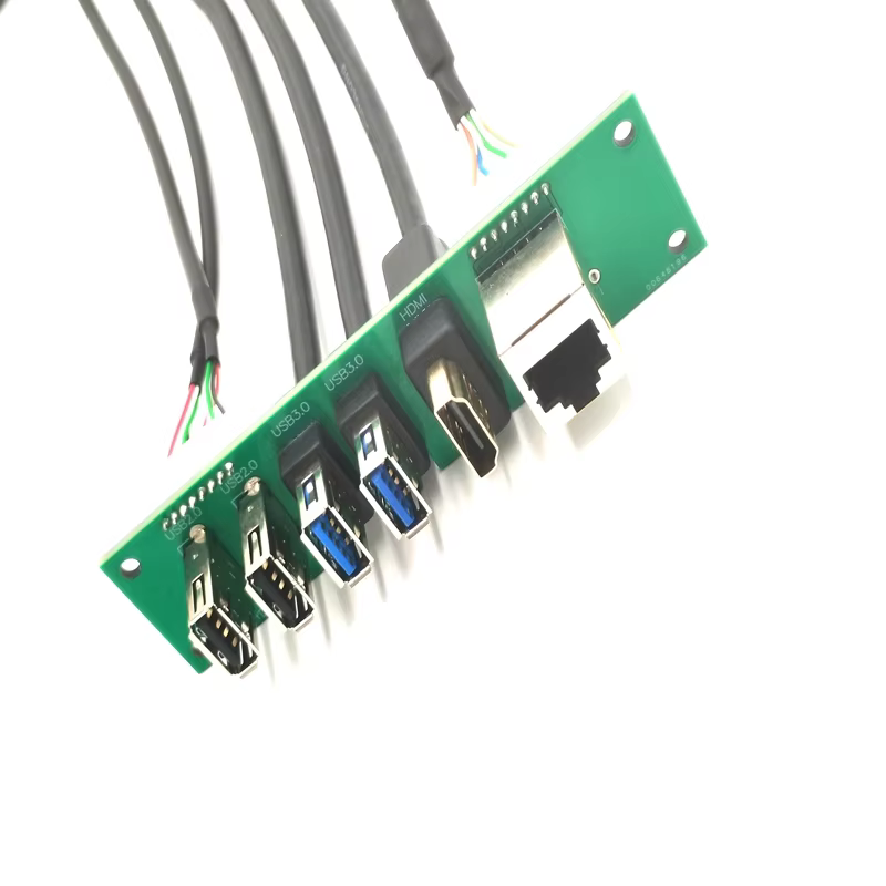 Factory Manufacture Computer case Front Panel Cable with Dual USB 2.0 and Dulal 3.0 RJ45 Ethernet HDTV Cable