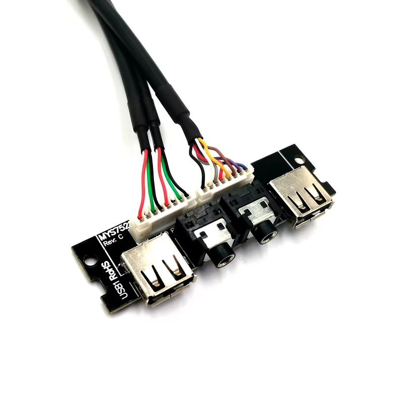 Dual USB2.0 Stripped Female End Computer Case Front Panel Cable Power Cords & Extension Cords for Computer Cases & Towers
