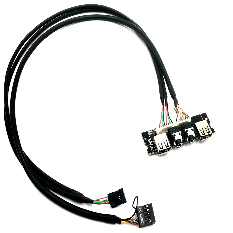 Dual USB2.0 Stripped Female End Computer Case Front Panel Cable Power Cords & Extension Cords for Computer Cases & Towers