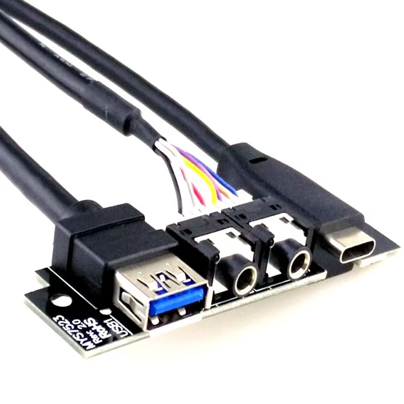USB3.0+Type C Female Stripped End HD Audio Computer Case Front Panel Cable Power Cords & Extension Cords