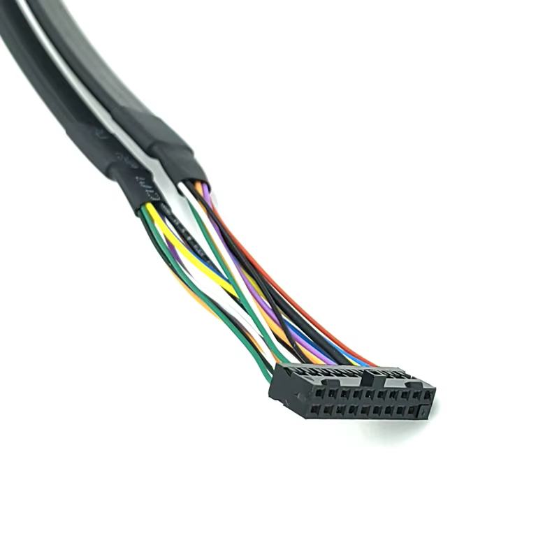 Small 20-Pin to Small 20-Pin USB3.0 Data Cable 2*10-Pin Flat Stripped Female End for Computers