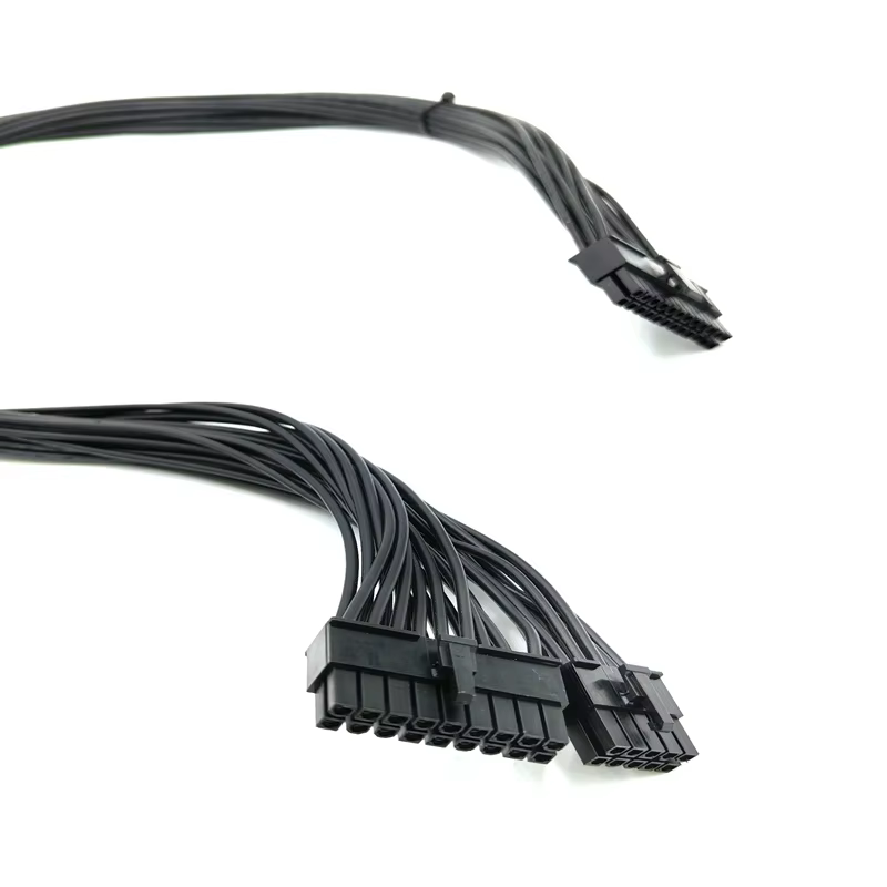 Corsai Type 4 18+10 Pin ATX Converter 16 AWG Copper Cable 4-5 Ties 24pin ATX Motherboard PSU Side Computer Accessories Used