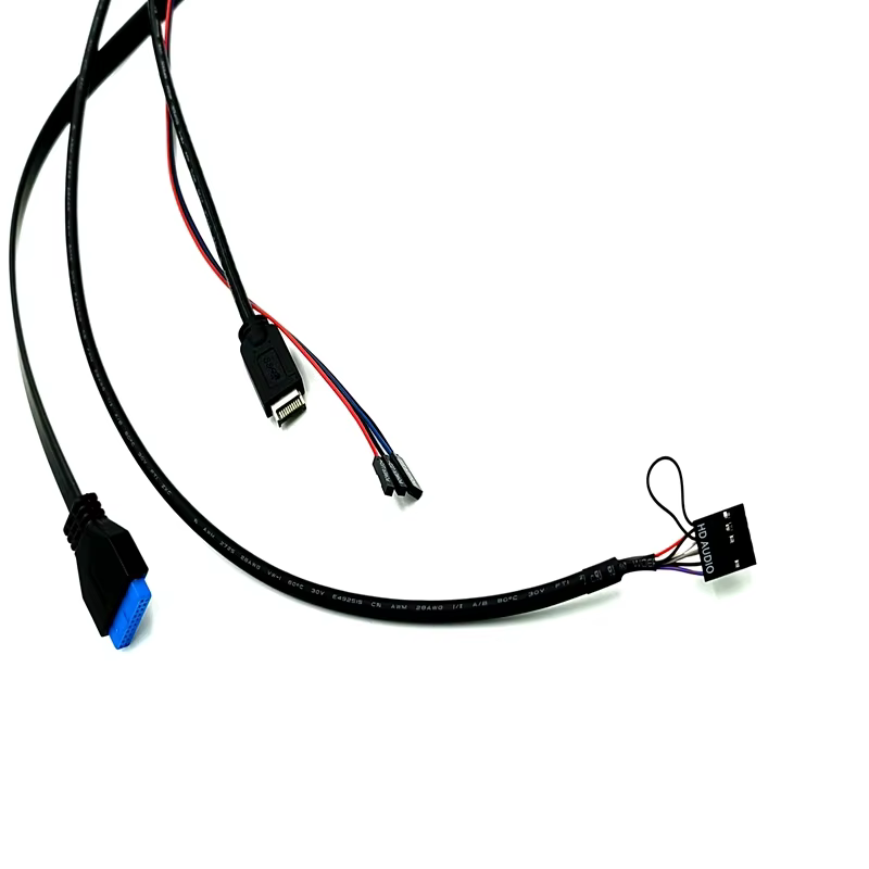 Internal Computer Connect Cable PC Mother USB3.0 Type C Female to Front Panel HD Audio 3A Fast Charging PVC Material in Stock