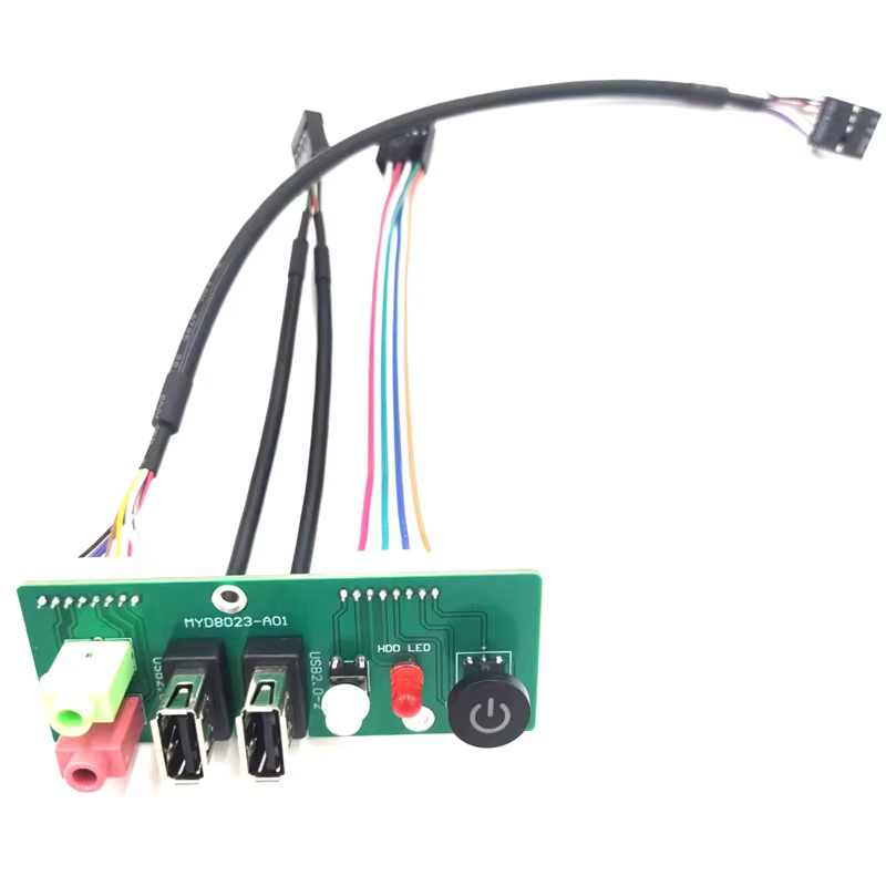 USB3.0 Computer Motherboard Front Panel Cable with USB-C LED HD Audio PVC Jacket Internal Connectors 3A Fast Charging 60cm Stock