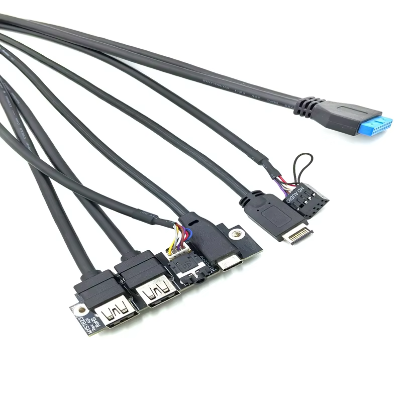 Internal Computer Front Panel Cable Type-C USB 3.1 Audio Jack PVC Material Tinned Copper 60cm 3A Fast Charging in Stock