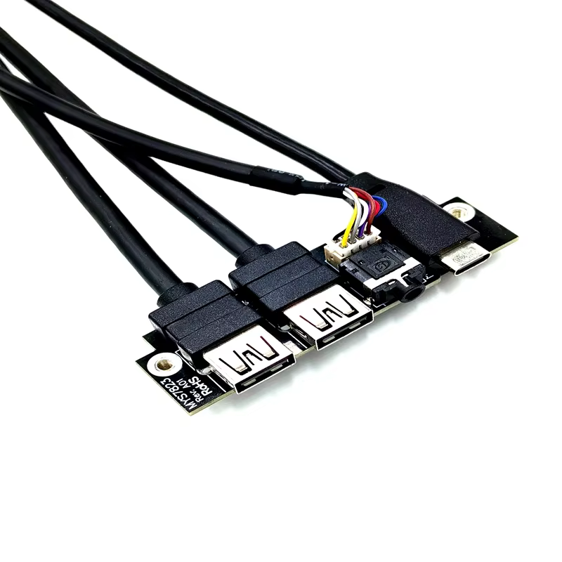 Internal Computer Front Panel Cable Type-C USB 3.1 Audio Jack PVC Material Tinned Copper 60cm 3A Fast Charging in Stock