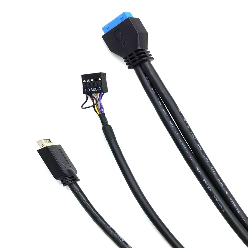 Internal Computer Front Panel Cable Type-C USB 3.1 Audio Jack PVC Material Tinned Copper 60cm 3A Fast Charging in Stock