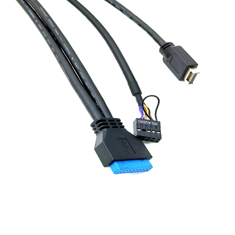 Internal Computer Front Panel Cable Type-C USB 3.1 Audio Jack PVC Material Tinned Copper 60cm 3A Fast Charging in Stock