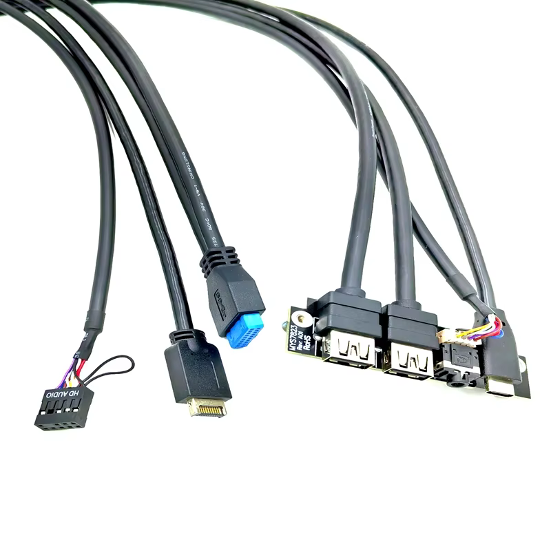 Internal Computer Front Panel Cable Type-C USB 3.1 Audio Jack PVC Material Tinned Copper 60cm 3A Fast Charging in Stock