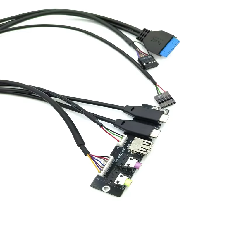 Internal Computer Front Panel Cable USB 3.1 Type-C Female Audio Jack PVC Material 3A Fast Charging 60cm/Customizable Length