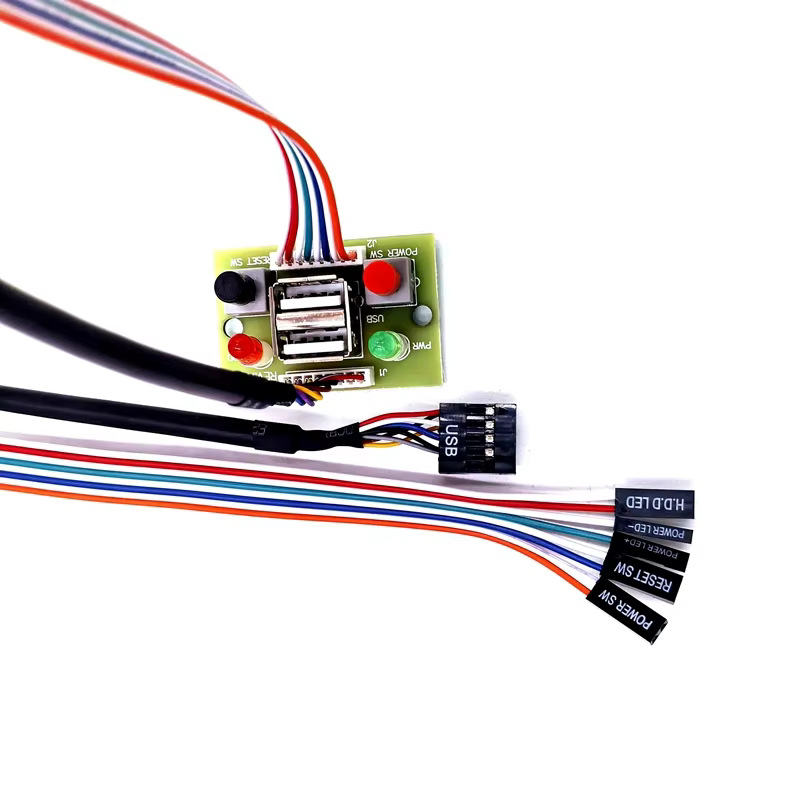 Computer Case Front Panel USB Type-C Cable with Power SW and LED 3A Fast Charging USB 3.1 PVC Material Stock Available