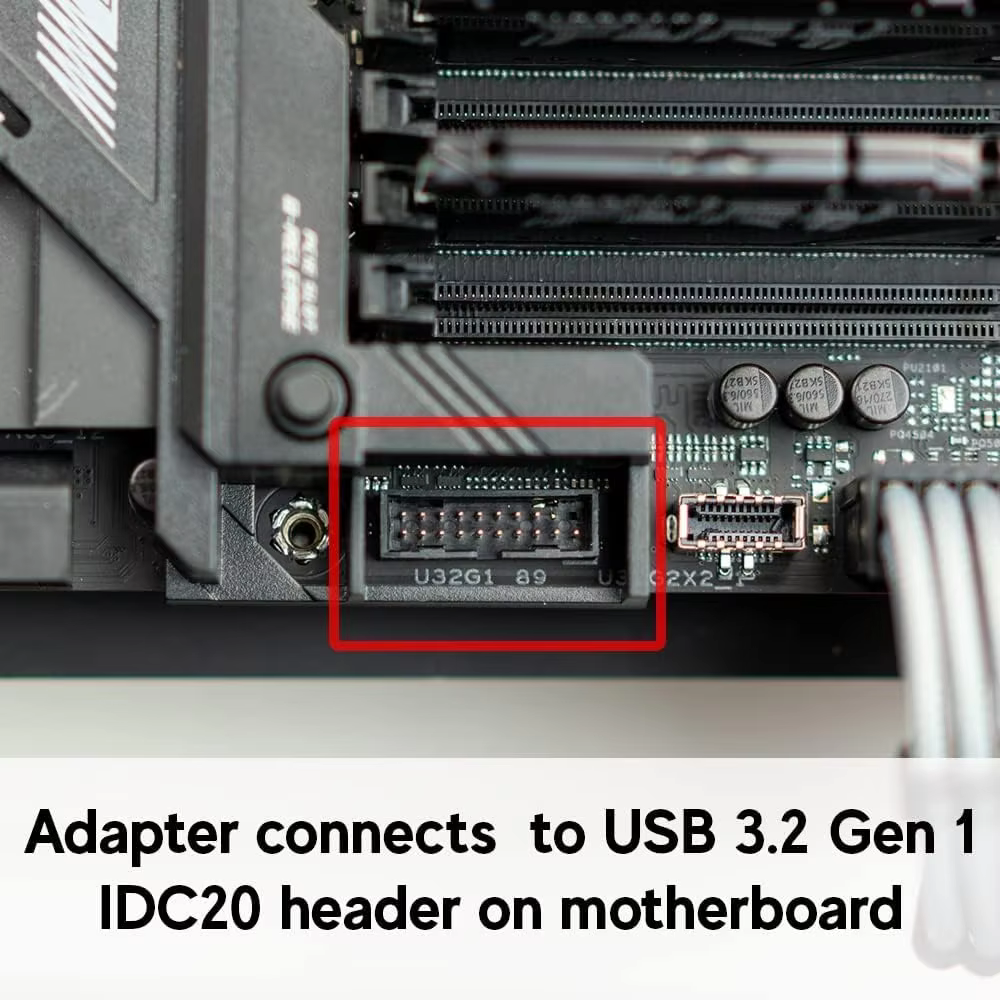 Dual USB 3.0 Type-A Female Panel Mount Motherboard Internal IDC 20-Pin Header Adapter Cable 3A Fast Charging for Computer Tinned