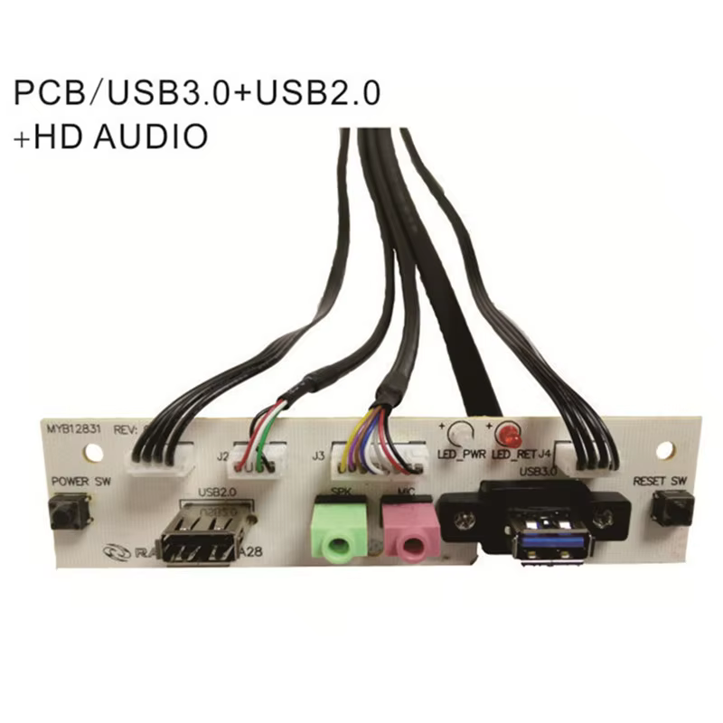 Front Panel Dual USB3.0+USB2.0+Power Switch+Reset SW+HD AUDIO I/O PC Board for Computer With Cable
