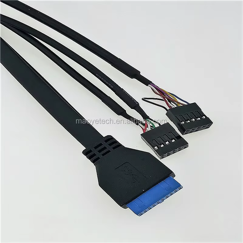 Dual USB2.0 + USB3.0 + HD I/O Audio Port PC Computer Case Front Panel Cable for Video Game Player