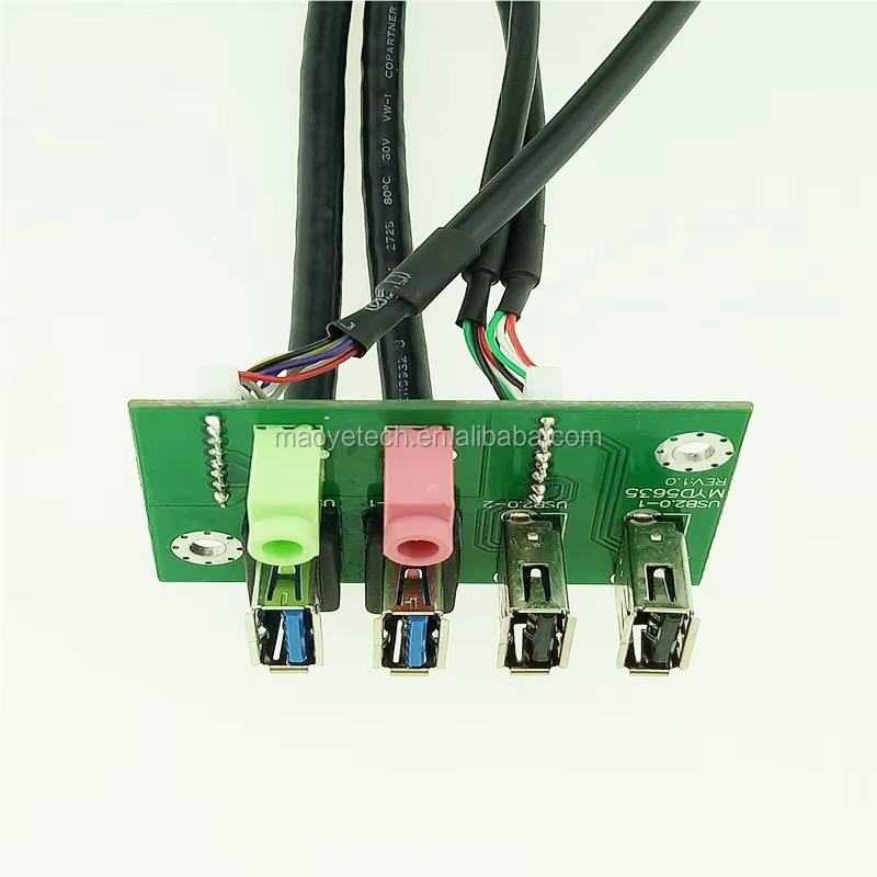 USB PC Computer Case Front Panel Mounted Board Dual USB2.0 + USB3.0 + HD Audio for Motherboard Connection Cable