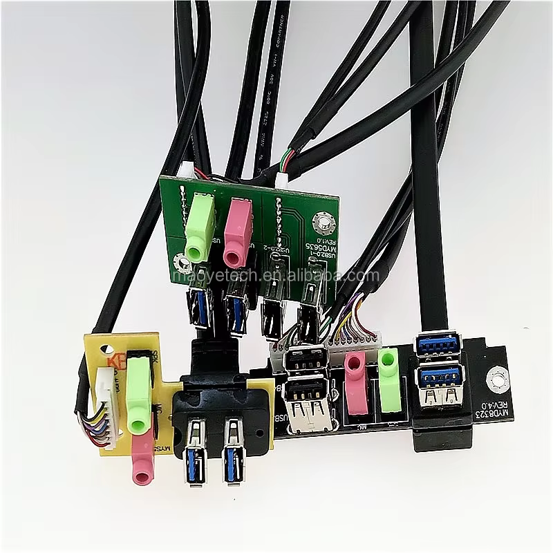 USB PC Computer Case Front Panel Mounted Board Dual USB2.0 + USB3.0 + HD Audio for Motherboard Connection Cable