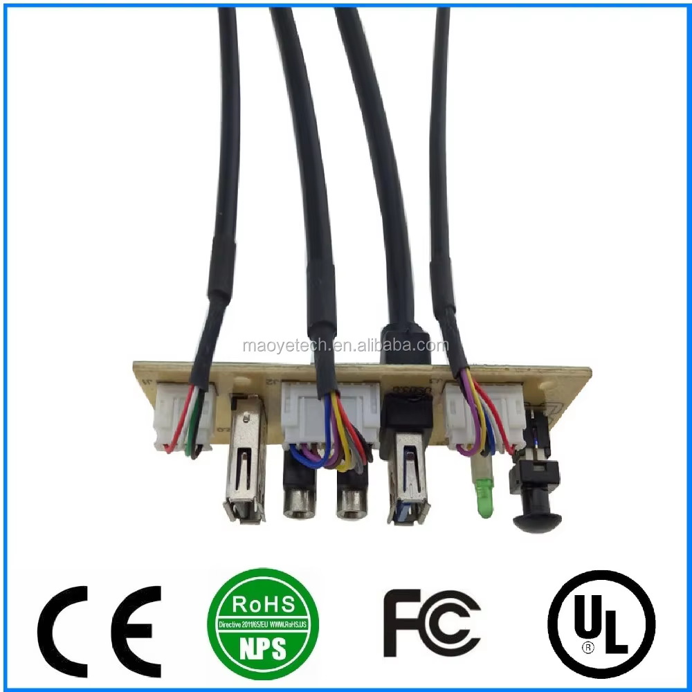 Desktop Computer Front Panel I/O Cable Assembly Dual USB3.0 HD Audio Power Reset Switch LED PVC for ATX/M-ATX/ITX Chassis Stock