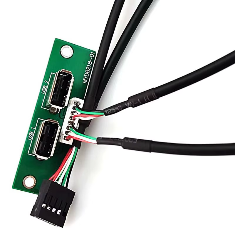 Dual USB2.0 Cable Mounted Motherboard PVC Jacket Computer Case Front Panel for PC