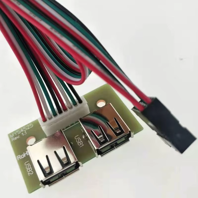 Dual USB2.0 Cable Mounted Motherboard PVC Jacket Computer Case Front Panel for PC