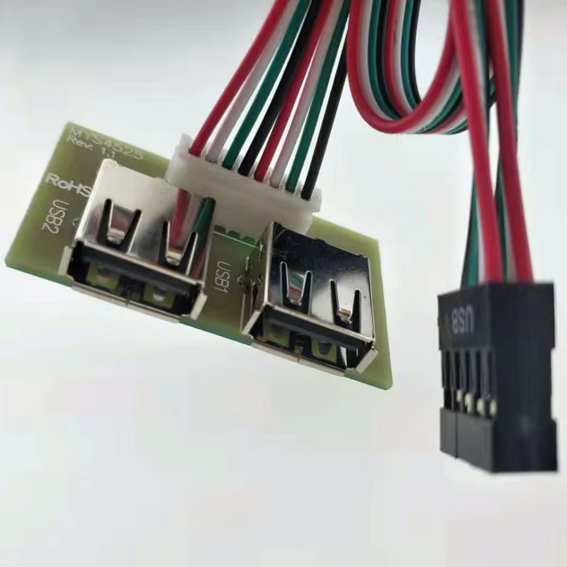 Dual USB2.0 Cable Mounted Motherboard PVC Jacket Computer Case Front Panel for PC