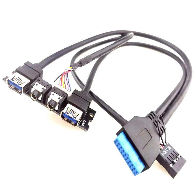 Wholesale Computer Case Front Panel Motherboard Dual USB3.0 + HD Audio I/O PC Board Cable