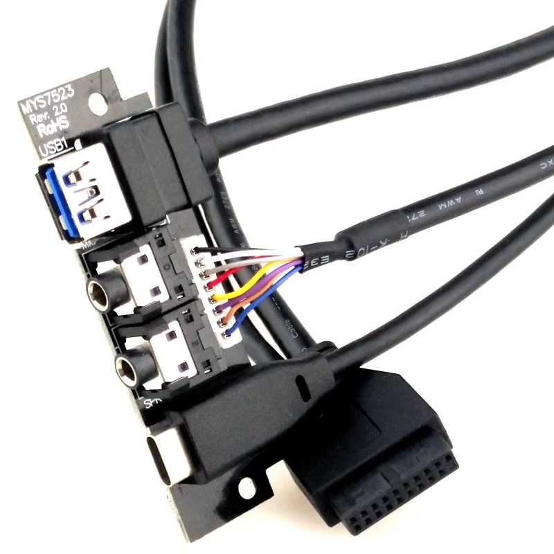 Wholesale Computer Case Front Panel Motherboard Dual USB3.0 + HD Audio I/O PC Board Cable