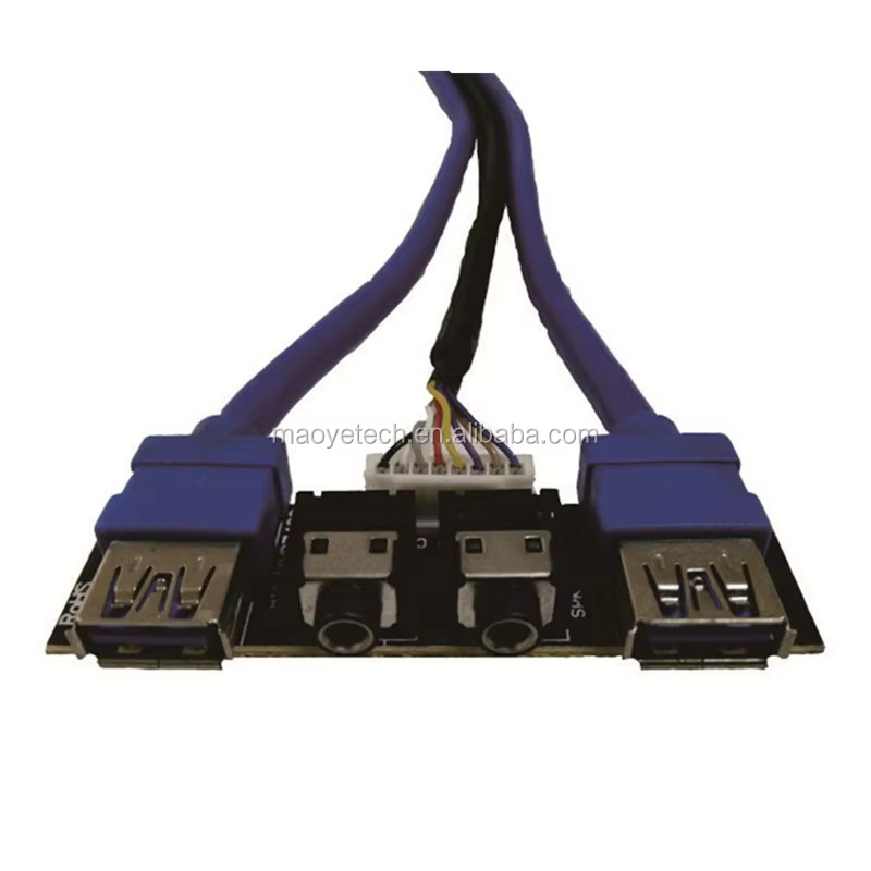 Computer Case Front Panel Dual USB3.0 + 2 HD AUDIO I/O Ports PC Board Cable