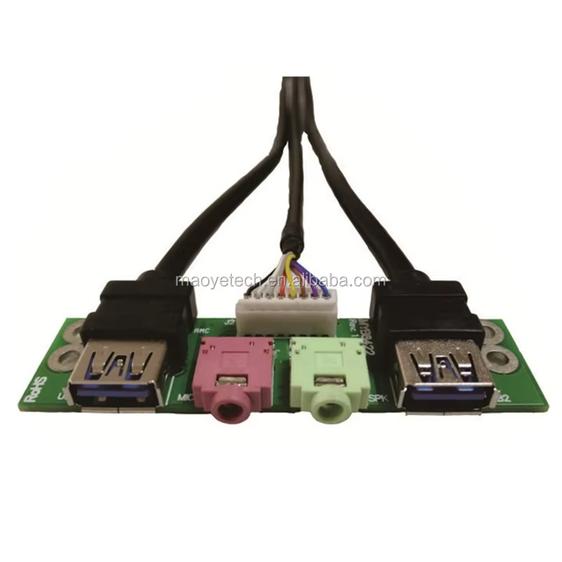 Computer Case Front Panel Dual USB3.0 + 2 HD AUDIO I/O Ports PC Board Cable