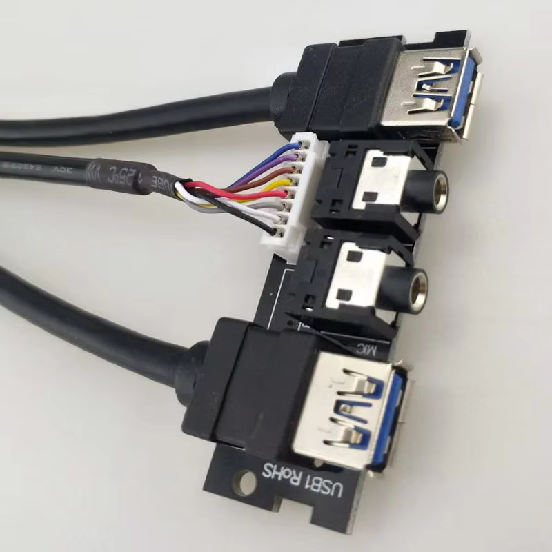Computer Case Front Panel Dual USB3.0 + 2 HD AUDIO I/O Ports PC Board Cable