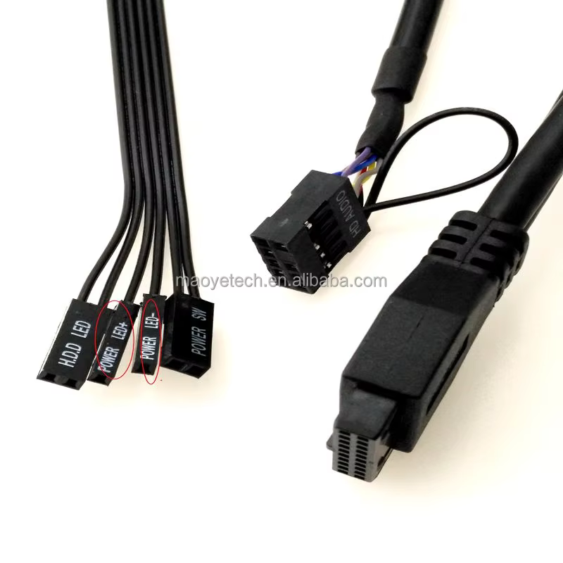 Computer Case Front Ports Panel Mounted Cable with Dual USB3.0 Cable and Power and Switch Cable