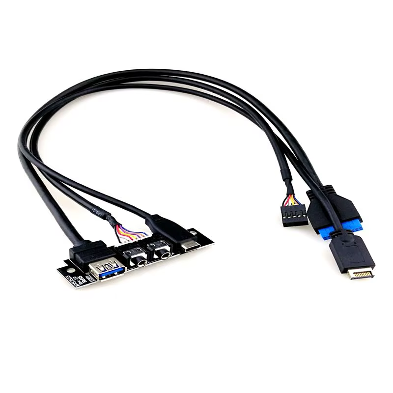 Factory Outlet Computer Motherboard Cable USB 3.0+USB-C+HD Audio Ports I/O Board Type E Internal PVC Stock