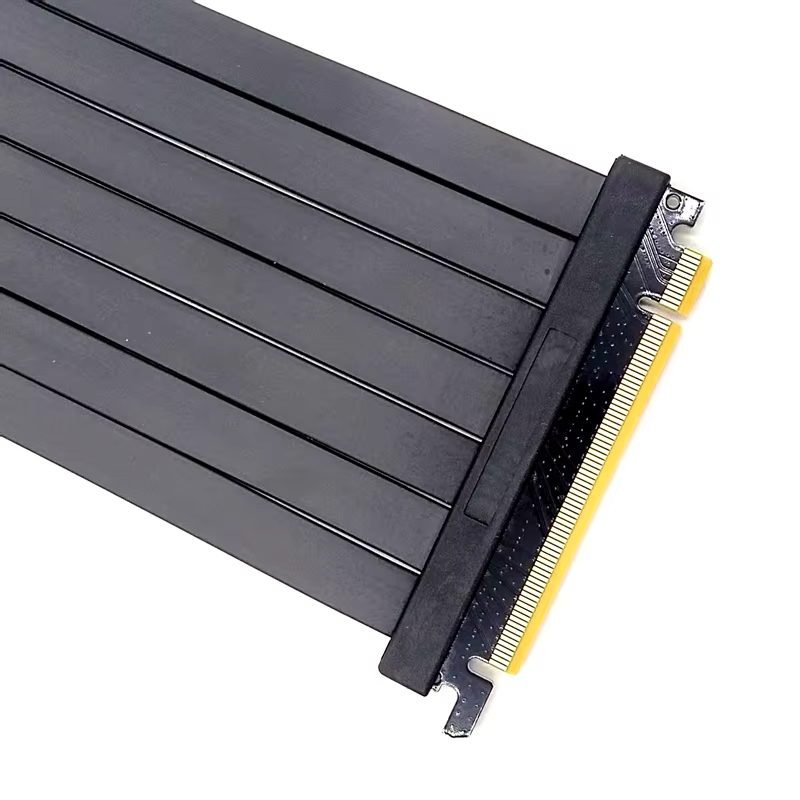 Graphics Extension Cord Dual Reverse PCI-E X16 3.0 Full Speed Stability Cable 3A Fast Charging Braid Shielding 30cm 180 Degree