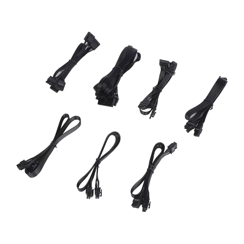 ATX Extension Jacketed Wire Sleeved PVC Cable Kit Pure Copper 30cm Length Nickel Plated Connectors Standard USB Cable ROHS CE