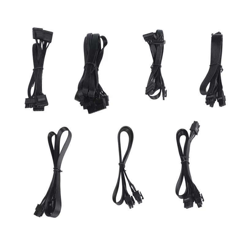 ATX Extension Jacketed Wire Sleeved PVC Cable Kit Pure Copper 30cm Length Nickel Plated Connectors Standard USB Cable ROHS CE