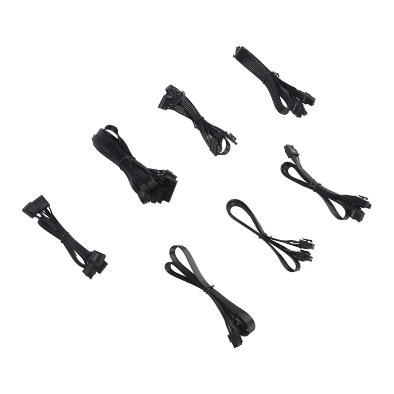 ATX Extension Jacketed Wire Sleeved PVC Cable Kit Pure Copper 30cm Length Nickel Plated Connectors Standard USB Cable ROHS CE