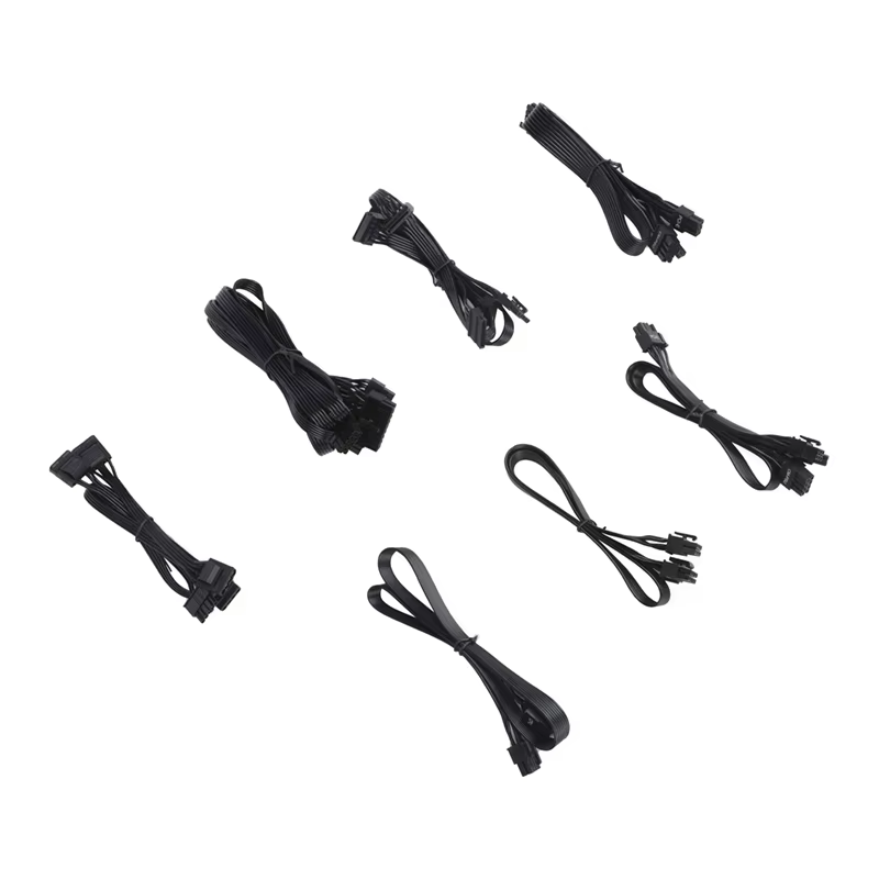 ATX Extension Jacketed Wire Sleeved PVC Cable Kit Pure Copper 30cm Length Nickel Plated Connectors Standard USB Cable ROHS CE