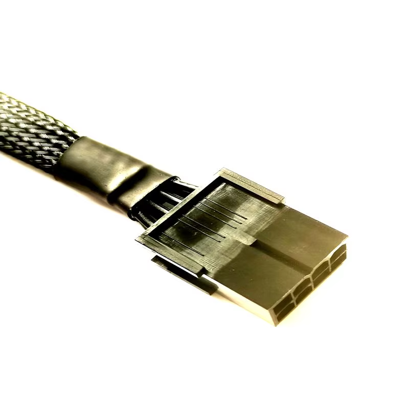 Low Profile 90 Degree 8pin Female to 8-pin Male PCI-E GPU Power Extension Cable for Computer Use with PVC/TPE Jacket