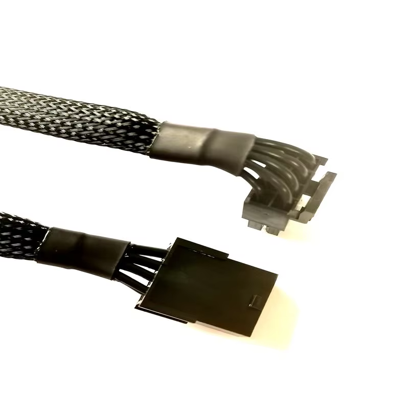 Low Profile 90 Degree 8pin Female to 8-pin Male PCI-E GPU Power Extension Cable for Computer Use with PVC/TPE Jacket